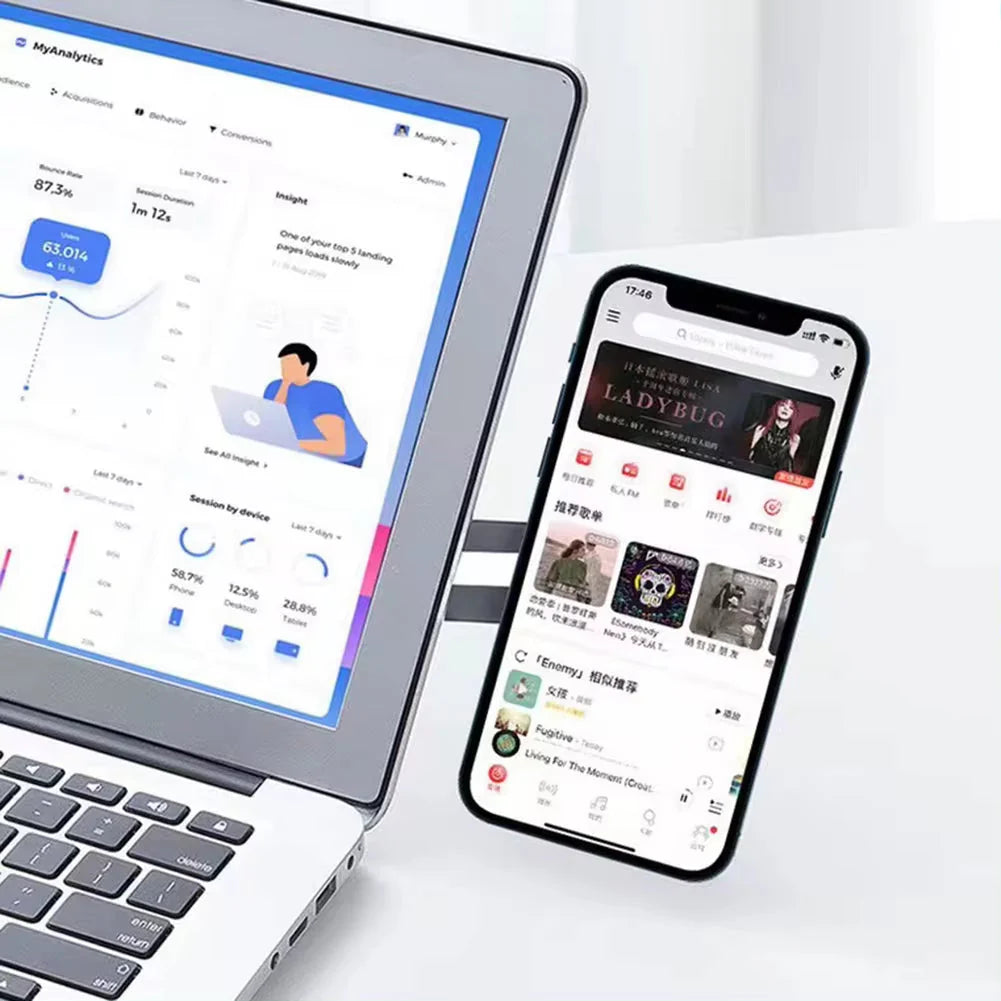 Revolutionize Your Workspace with the Metal Expansion Phone Stand - Magnetic Folding Holder with 15W Fast Charging for Laptops and Tesla Vehicles