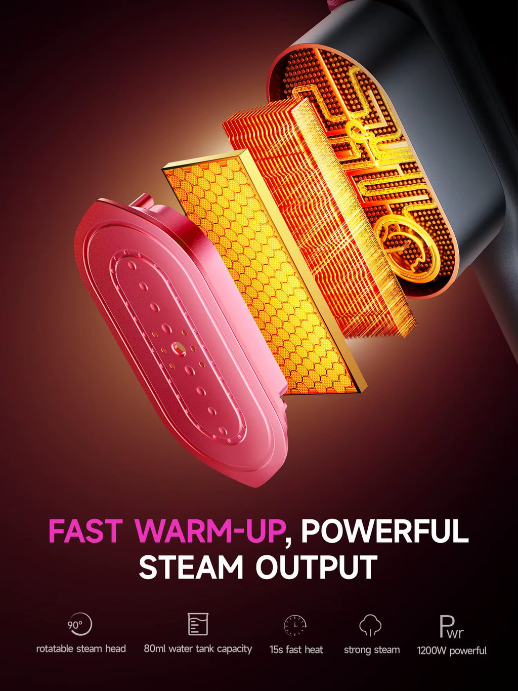 Dr Flash 1200W Electric Portable Garment Steamer - Fast Heating Handheld Clothes Care for Home, Hotel, and Travel