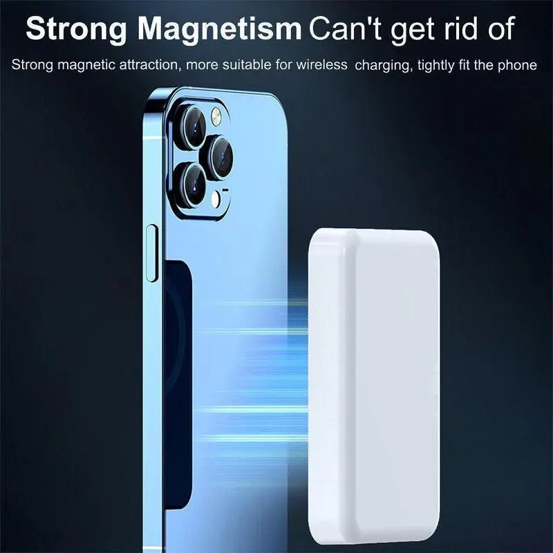 Ultra-Compact 5000mAh MagSafe Wireless Power Bank - Fast Charging for iPhone 12-17 Pro/Pro Max