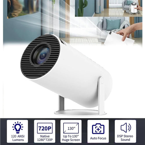 Experience Cinematic Magic Anywhere with Our Portable 4K Mini Projector Featuring WiFi 6 and Bluetooth Connectivity!