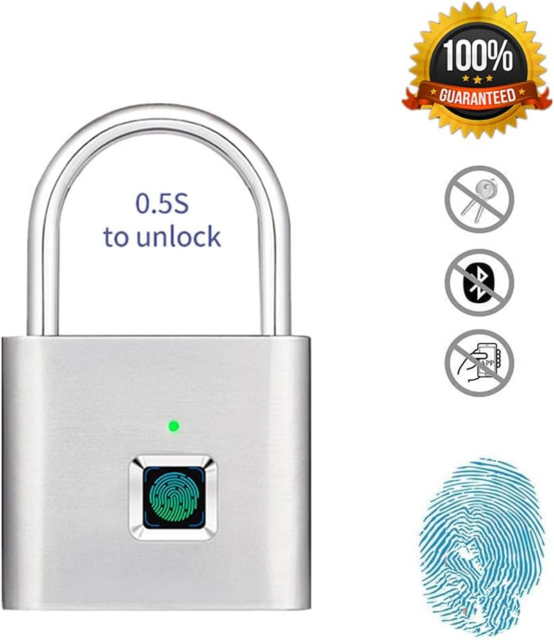 Revolutionary Fingerprint Padlock - USB Rechargeable, Waterproof Mini Smart Lock for Effortless Security Without Keys or Apps