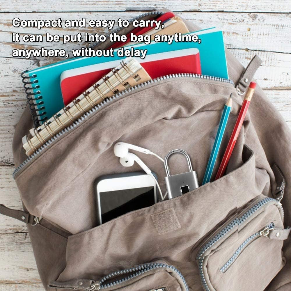 Revolutionary Fingerprint Padlock - USB Rechargeable, Waterproof Mini Smart Lock for Effortless Security Without Keys or Apps