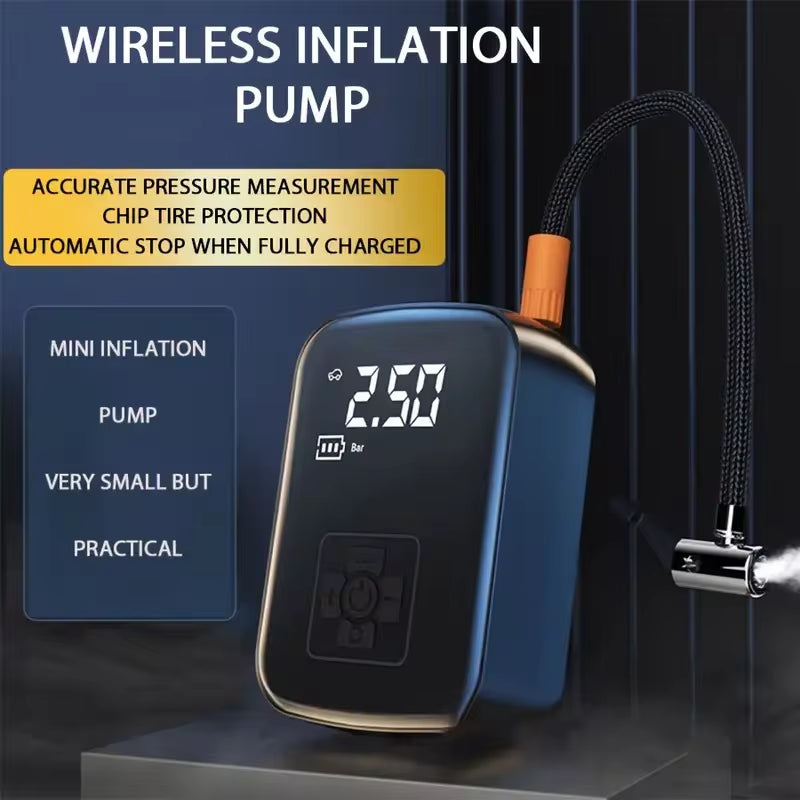 Powerful 1Pc Wireless Car Air Compressor - Ultimate Electric Tire Inflator for Cars, Motorcycles, Bicycles, and More!