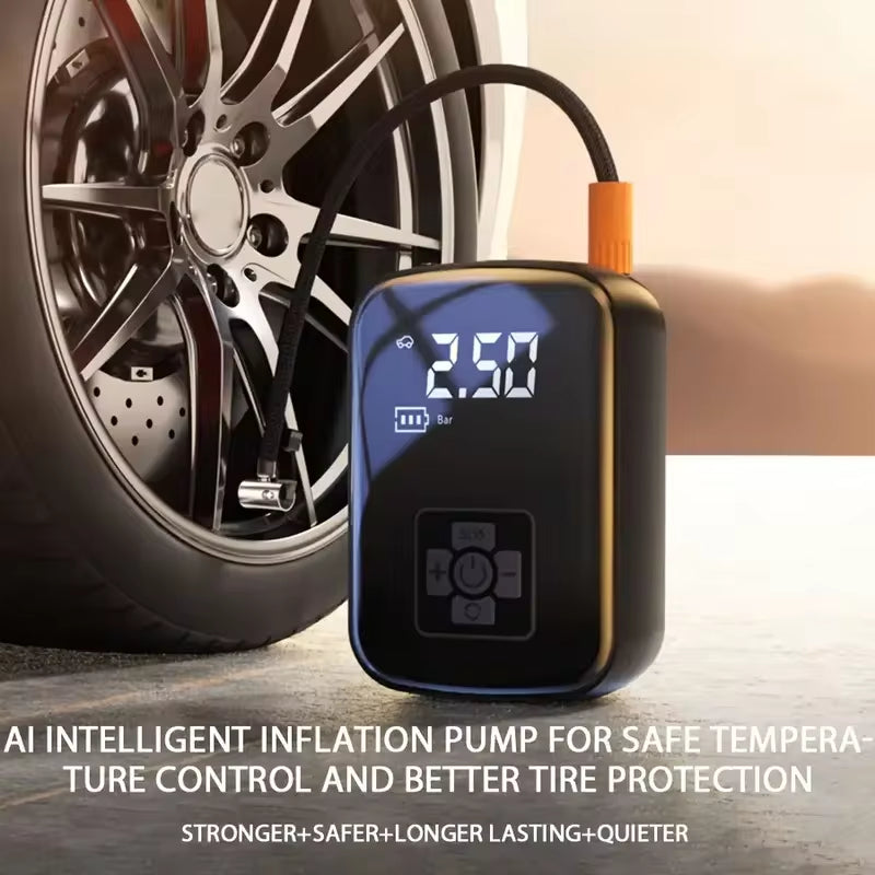 Powerful 1Pc Wireless Car Air Compressor - Ultimate Electric Tire Inflator for Cars, Motorcycles, Bicycles, and More!