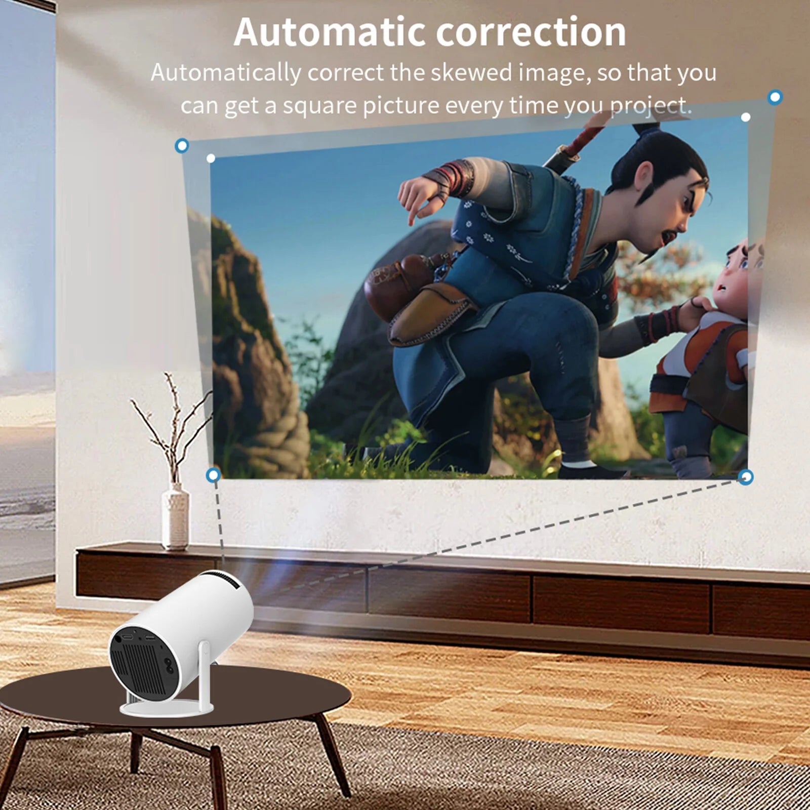 Experience Cinematic Magic Anywhere with Our Portable 4K Mini Projector Featuring WiFi 6 and Bluetooth Connectivity!